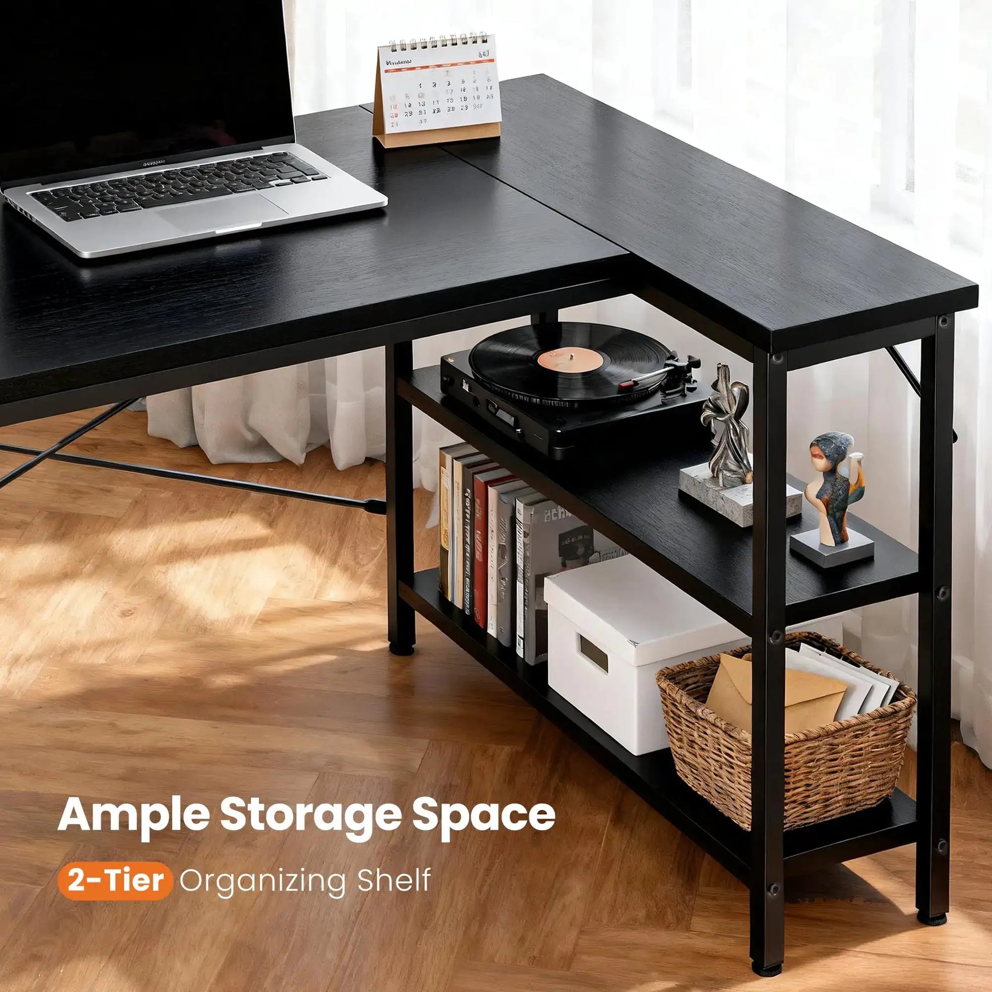 JHK L Shaped Desk 47 Inch Computer Desk Gaming Furniture Corner Desks Home Office PC Table with Reversible Storage Shelves from PriceLows™