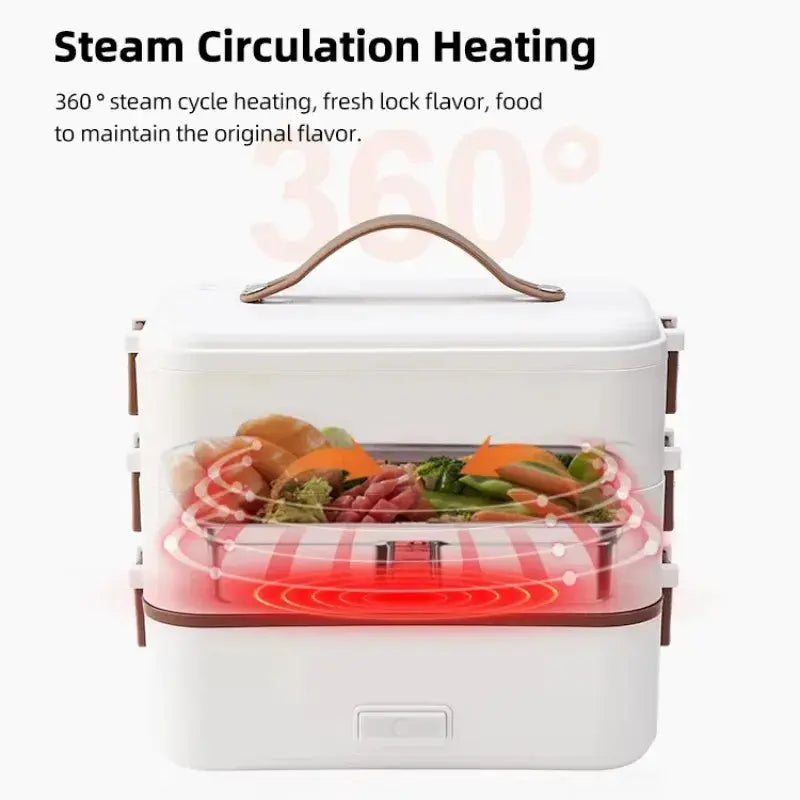 Portable Electric Heating Lunch Box Stainless Steel Food Warmer Electric Lunch Box for Home and Office from PriceLows™