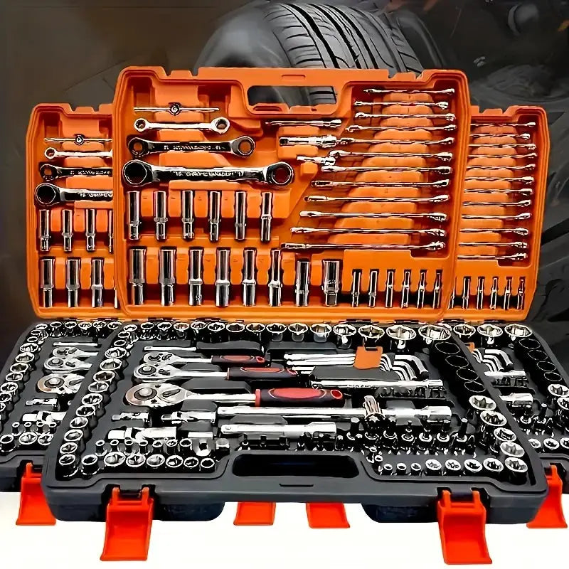151/46-Piece Automotive Repair Tool Set — Ratchet Torque Wrench & Vehicle Emergency Tool Kit for motorcycle repair tools from PriceLows™