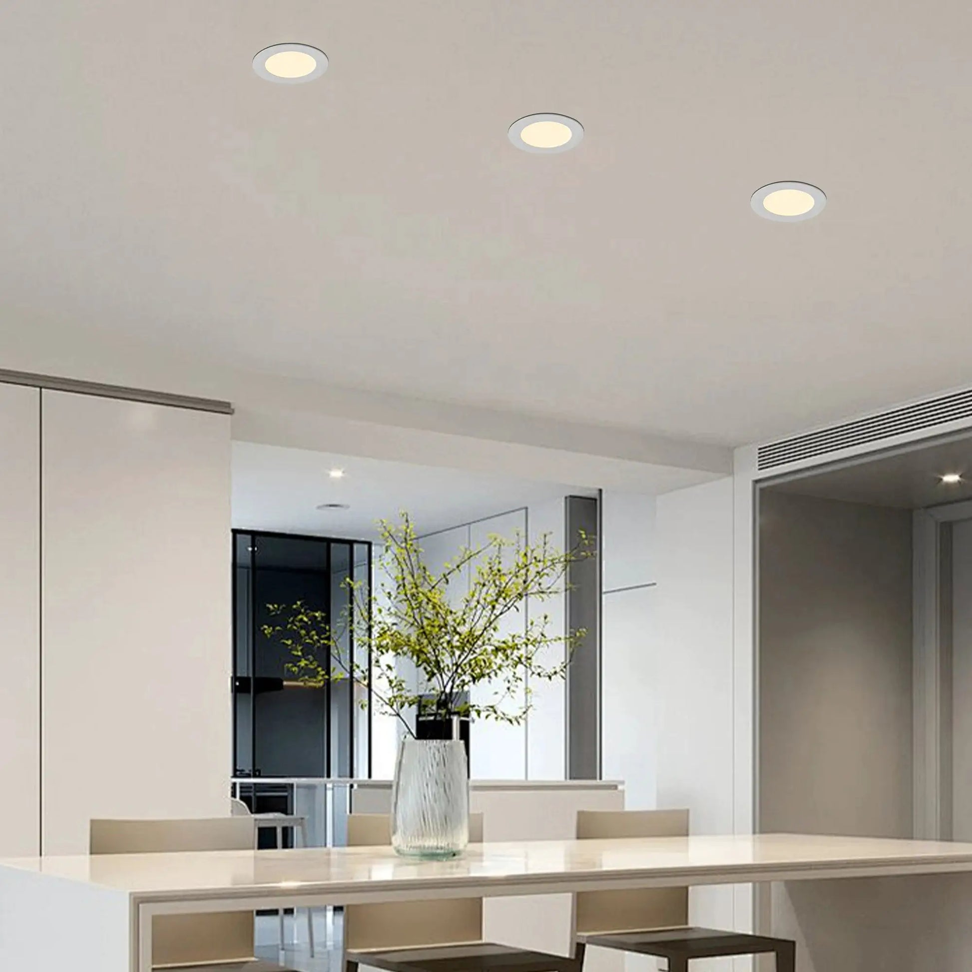12-Pack LED Recessed Lights with Junction Box, Dimmable Downlights, 3000K-5000K Adjustable Color, Energy-Efficient Ceiling Light from PriceLows™