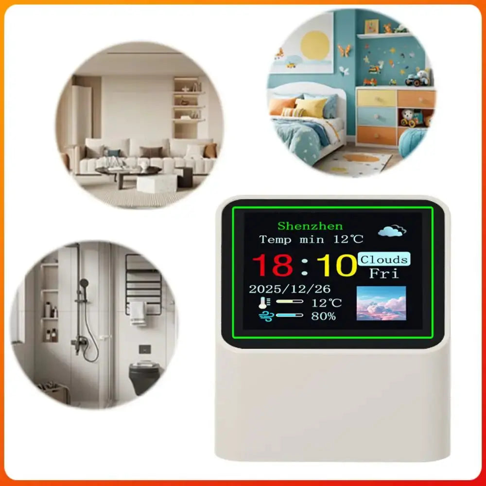 Smart WiFi Digital Weather Station with Temperature Humidity Display Date for Kitchen Bathroom Office Bedroom Home from PriceLows™