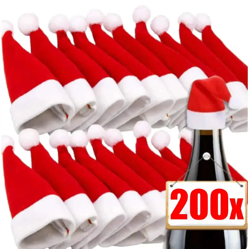 Mini Santa Hats | Single Sided Velvet | Size 7 By 4 Cms