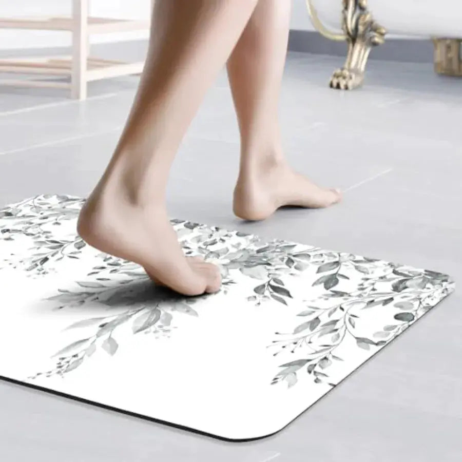 Eucalyptus Leaves Bath Mat Rug Set 2 Pcs, Super Absorbent Quick Dry Bathroom Rug Set, Non Slip Rubber Backed Bathroom Floor Mat from PriceLows™