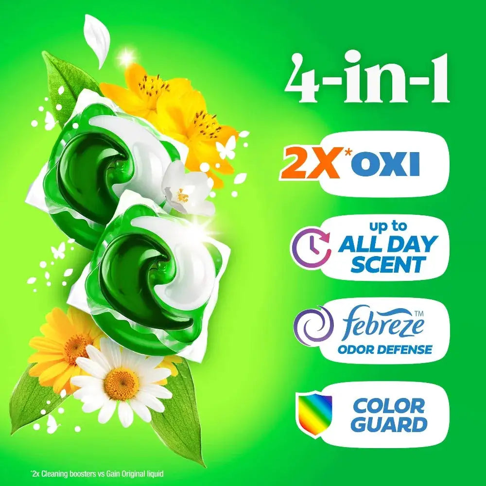 Laundry Detergent Pacs | 4 In 1 Formula | Oxi Boost Odor Removal | Fresh Scent