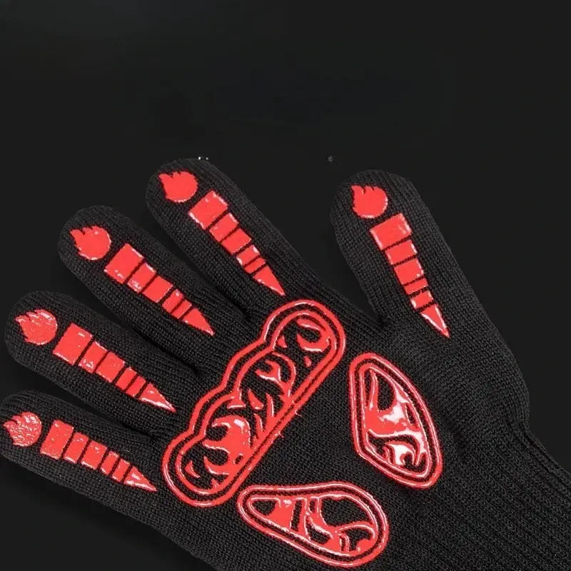 Oven Gloves | 500C Heat Resistant Silicone | Non Slip Mitts | One Size
