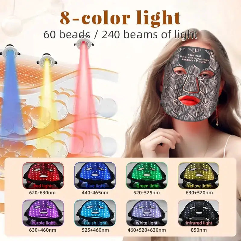 Ubilli Silicone Led Face Mask 8 Colors Red Light Therapy Infrared Flexible Soft Mask Led Therapy Anti Aging Advanced Photon Mask from PriceLows™