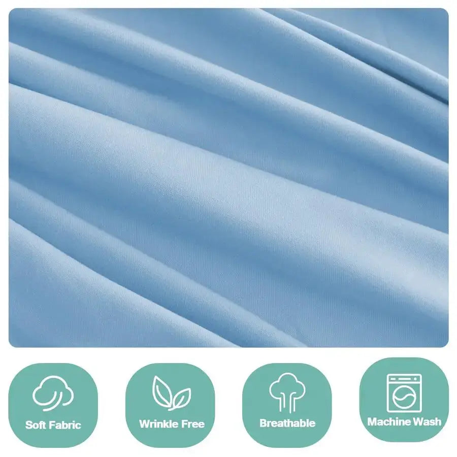 Hospital Bed Sheets Set 6 Piece for Home Use and Hospital Use 2 Fitted Sheets 36809, 2 Flat Sheets and 2 Pillowcases, Blue from PriceLows™