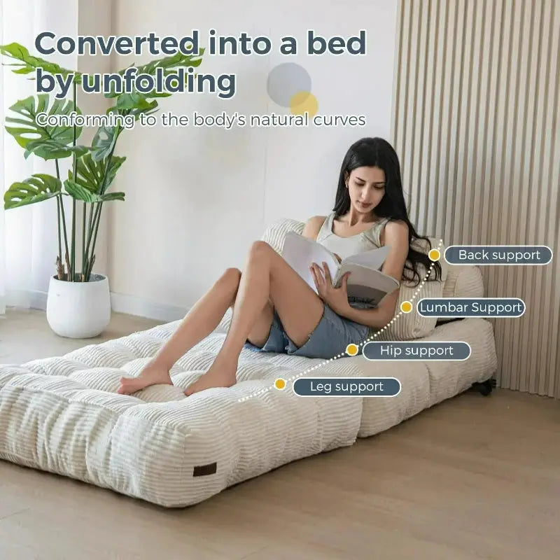Vacuum Compression Sofa Foldable Simple Fabric Corner Modular Couch Floor Multi Function Nordic Living Room Bedroom Decoration from PriceLows™