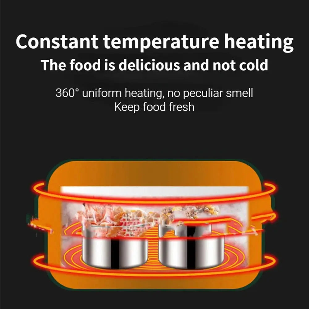 Portable Wireless USB Rechargeable Electric Lunch Box Food Warmer Travel Food Warmer School Outdoor Lunch Box Detachable from PriceLows™