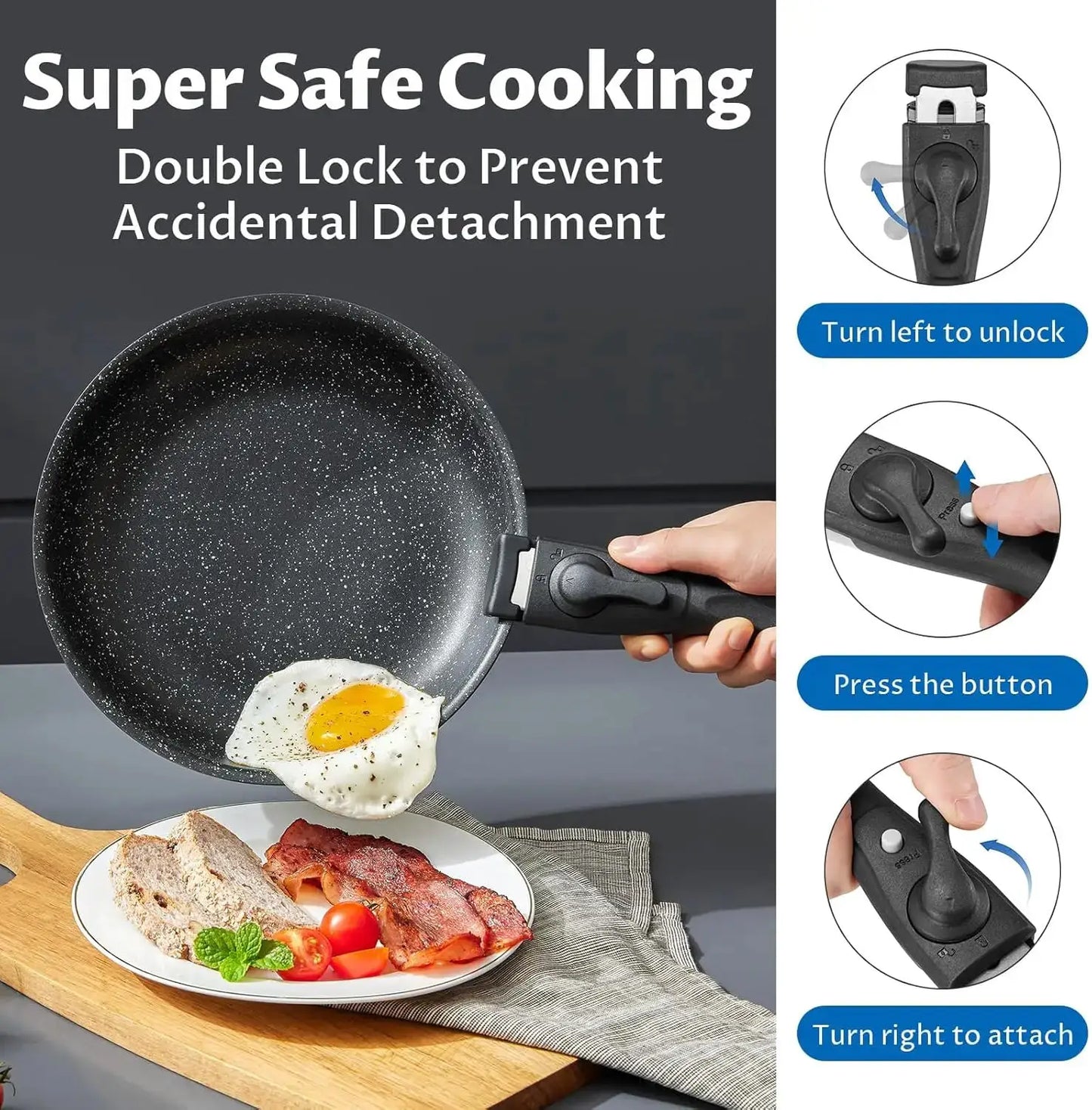 10-Piece Nonstick Pots and Pans Set, Removable Handles, Induction Compatible, Stackable, Dishwasher & Oven Safe from PriceLows™