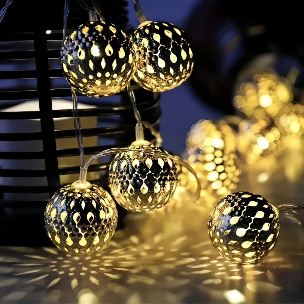 1PC 1.5M/3M Battery Powered Moroccan Ball Lamp String, Indoor and Outdoor Lights, used for Wedding, Party, Festivals, Birthday from PriceLows™