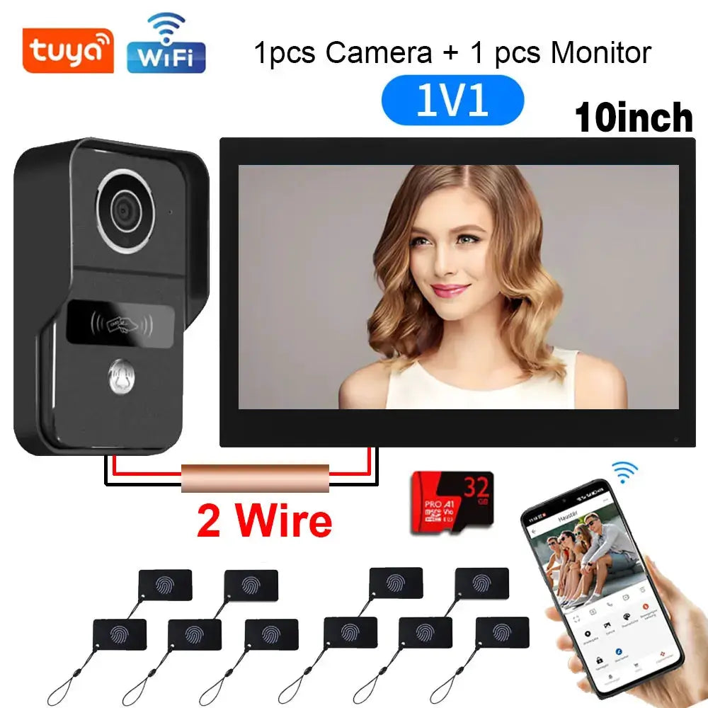 Smart Video Doorbell | 10 Inch Lcd | 1080P Hd | 5G Wifi