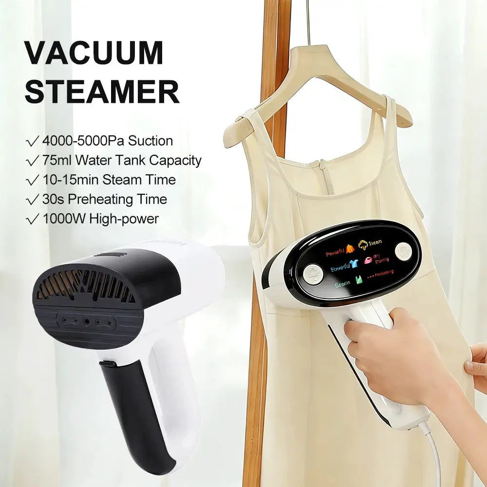 2 In 1 Handheld Steamer | 1000W Vacuum Design | Portable Garment Iron