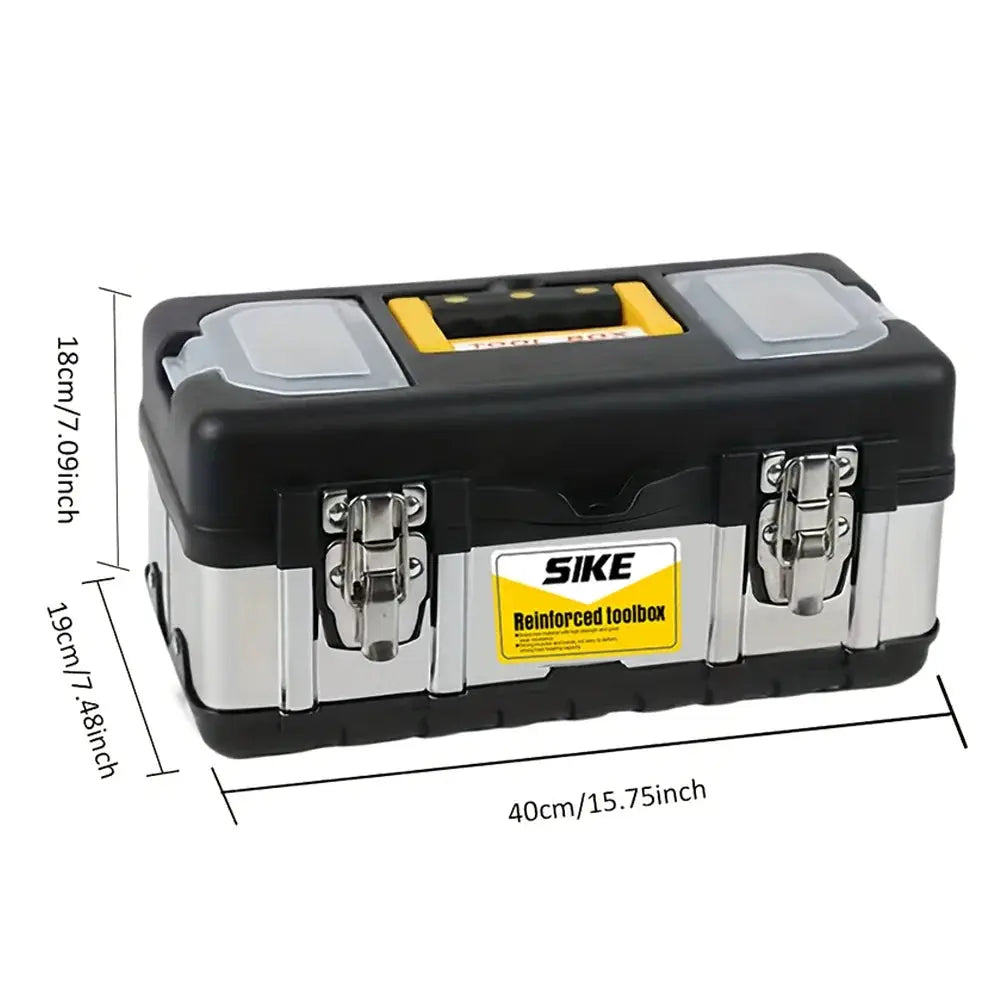 Portable Double Layer Storage Box Stainless Steel Thickened Anti-drop Multifunctional Household Hardware Tool Organizer Case from PriceLows™