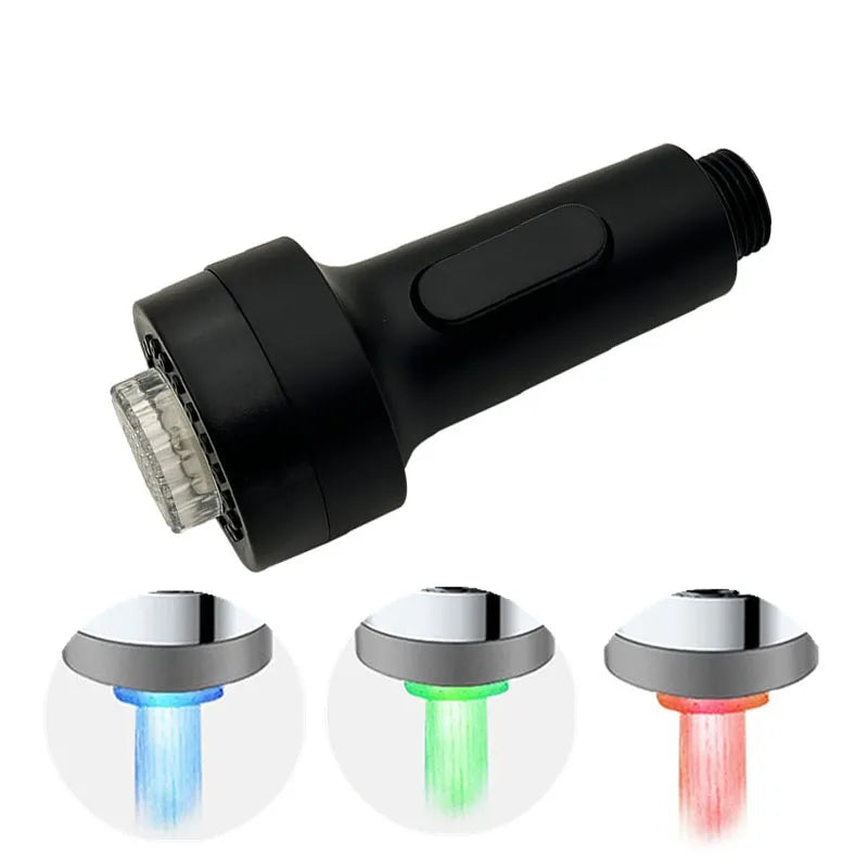 Kitchen Faucet Pull Down Sprayer | Led Light | 3 Function | Black, Brushed, Gold
