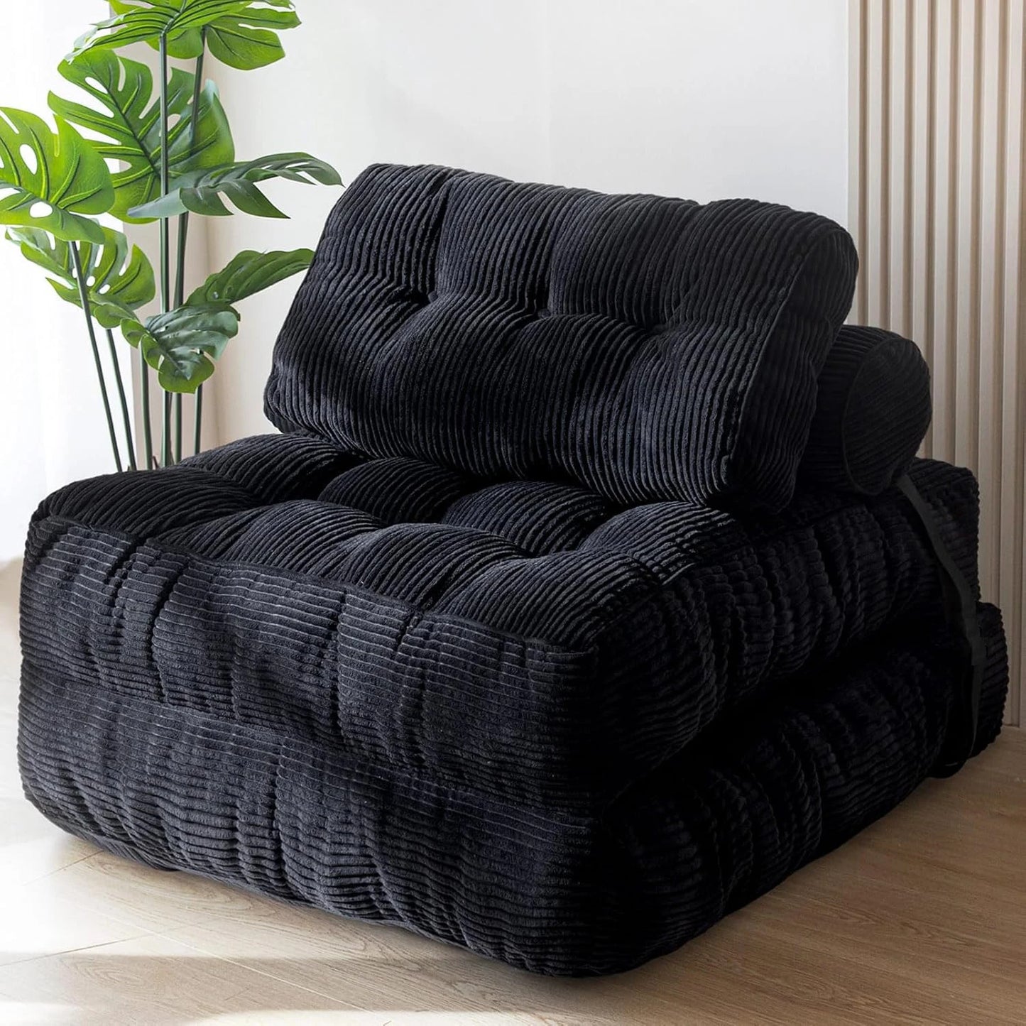 Foldable Sofa Bed | Fabric Upholstery | Modular Corner Design | Nordic Style