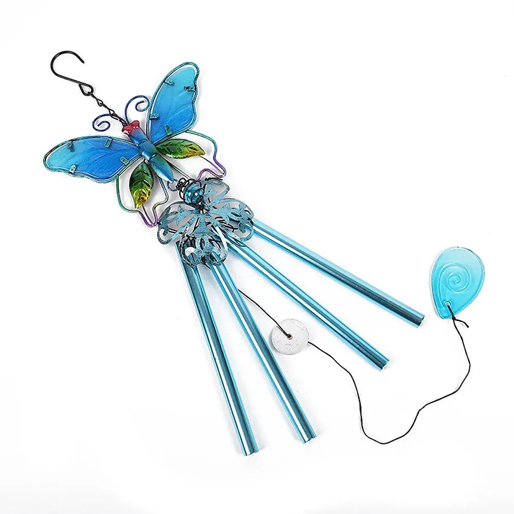 Wind Chime Hummingbirds Dragonflies Metal Glass Painted Crafts Hanging Pendants Bell Aluminum Pipe Home Courtyard Hanging Decors from PriceLows™