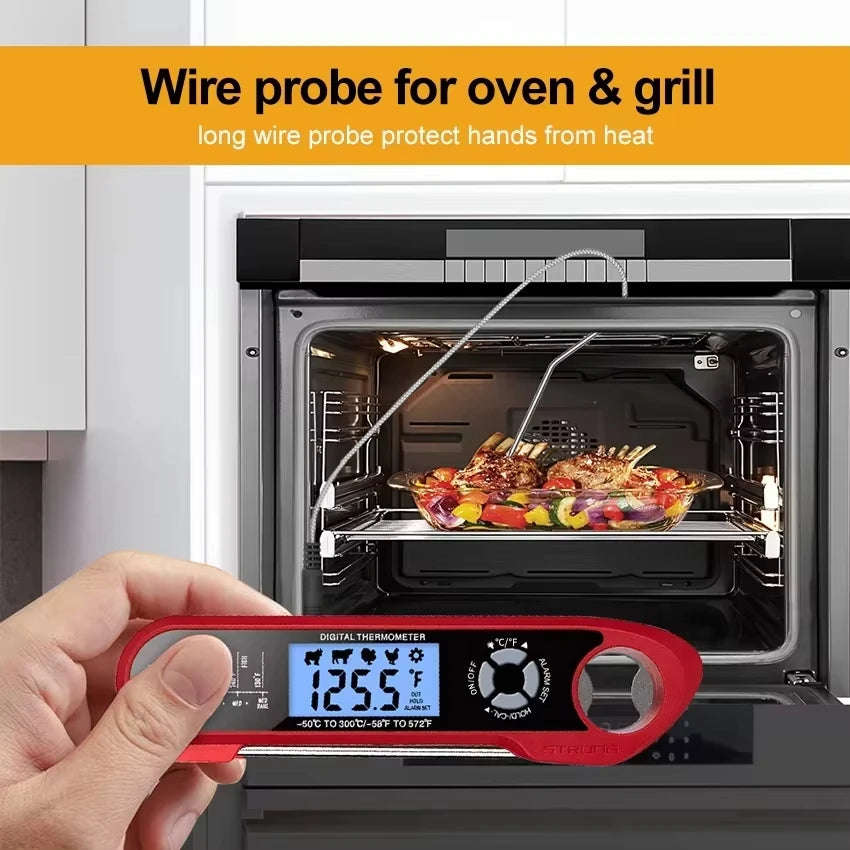 Digital Meat Thermometer | Dual Probe | LCD Screen With Alarm