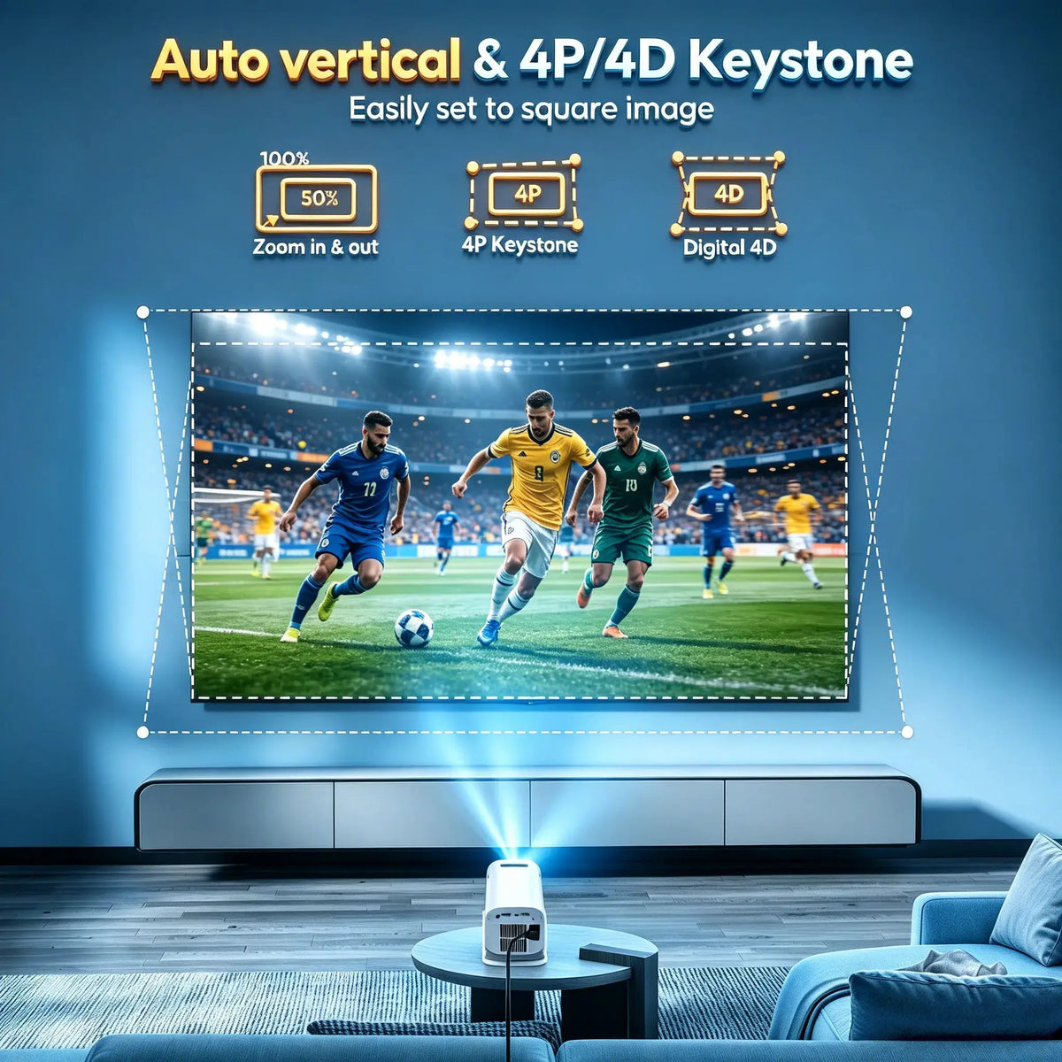Portable Projector | Native 720P | 300 ANSI Lumens | Android 11