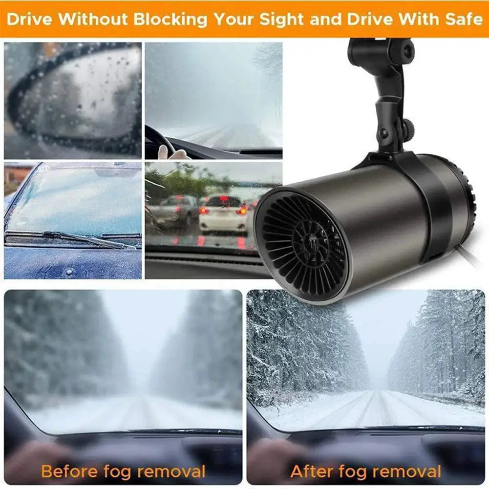 2 in 1 12V 150w Suction Cup Car Heater Windshield Defrost Defogger Car Heat Cool 360° Rotatable Car Accessories Portable Heater from PriceLows™