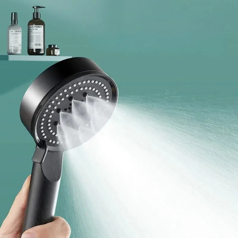 Shower Head | 5 Modes Adjustable | High Pressure Water Saving | Black