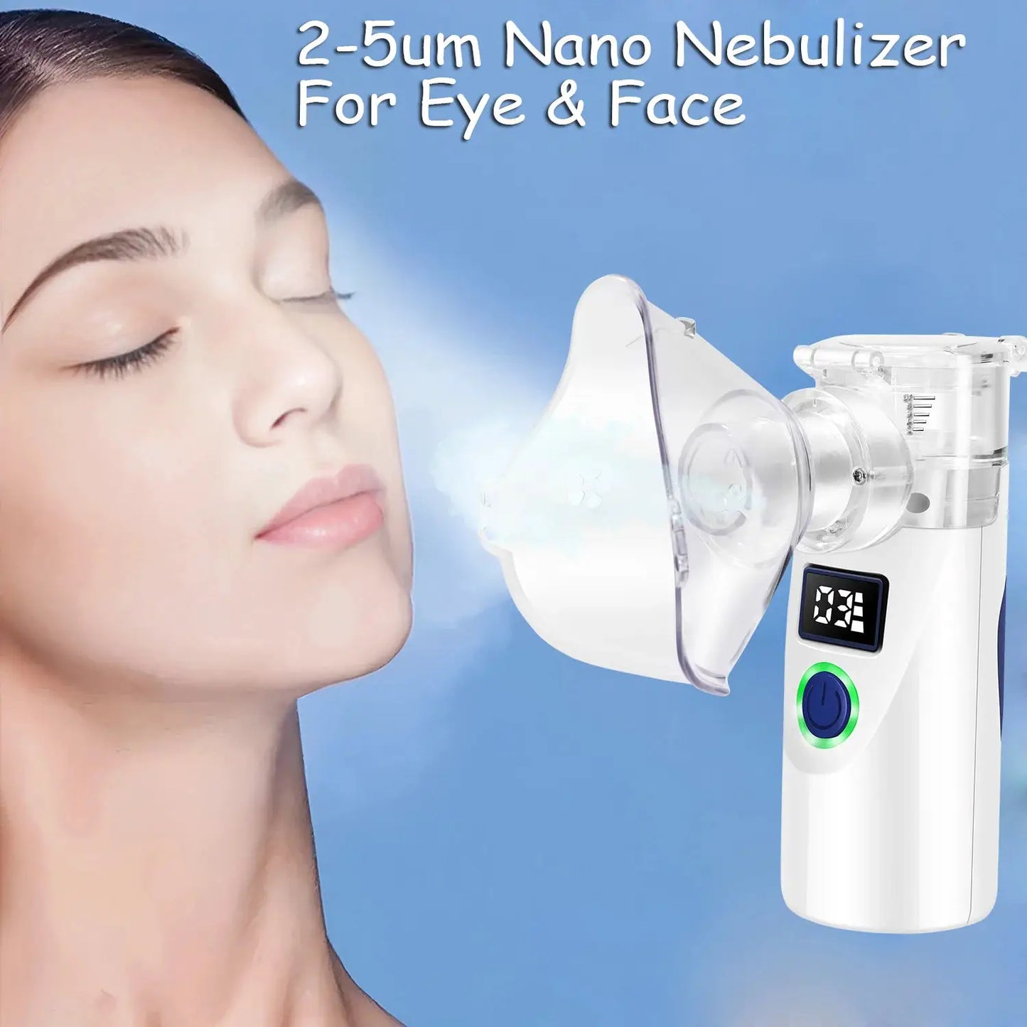 Mini Portable Facial Steamer | Nano Cold Spray | Dry Battery Power