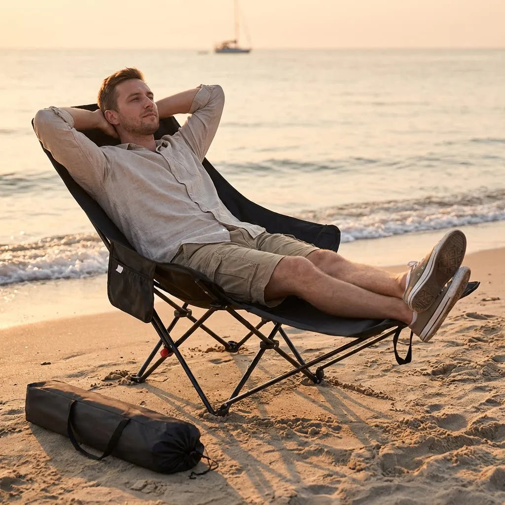 Beach Chair | 300-Pound Capacity | Adjustable Height, Foldable | One Size