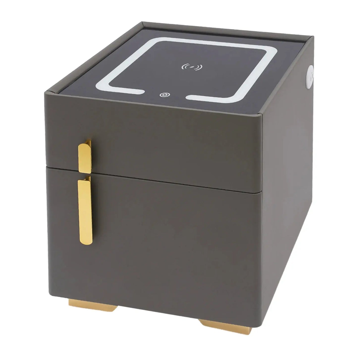 Smart Nightstand w/ Drawer & Safe Wireless Charging Nightstand Solid Wood Night Stand w/ 2 Drawers LED Bedside Tables for Bedroo from PriceLows™