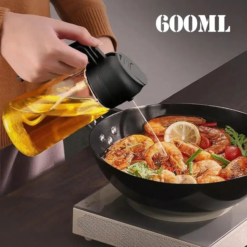 Oil Spray Bottle | Large Capacity | Glass Dispenser | Dual-Use Spraying Pouring