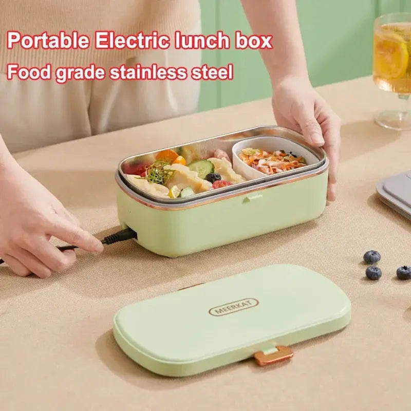 900ML Electric Lunch Box Portable Food Warmer with Heat Preservation Self-Heating Steaming Cooking Pot for Office Worker from PriceLows™
