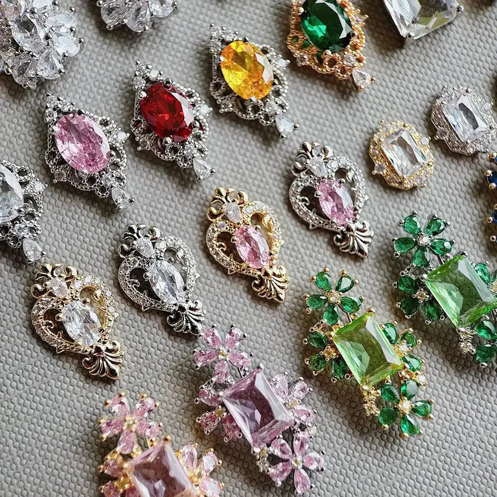 10pcs Luxury Flower Laurel Wreath Zircon Metal Nails Jewelry Decorations DIY Wearing Nail Art Accessories Charms Parts Supplies from PriceLows™