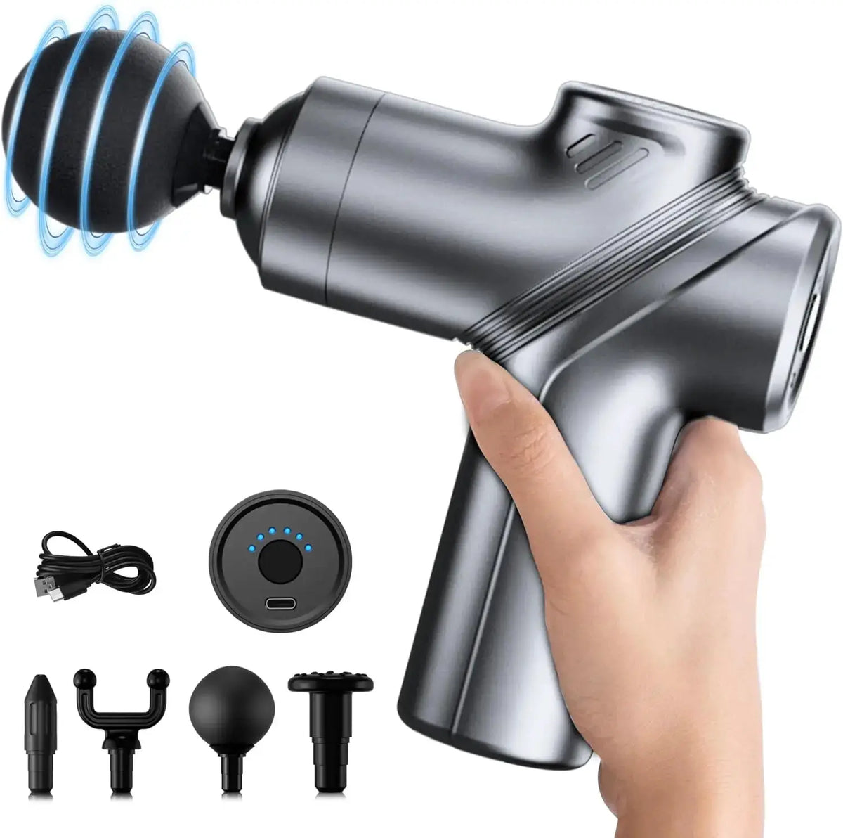 Mini Massage Gun | Brushless Motor | 4 Interchangeable Heads