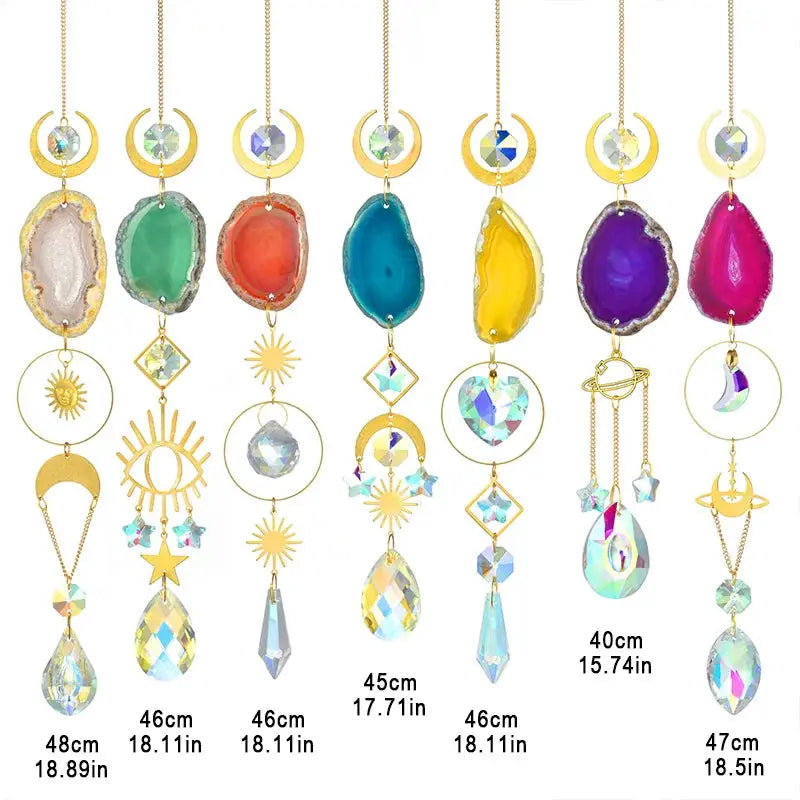 1pc Agate Sun Catcher Wind Chime Pendant Indoor and Outdoor Decoration Wind Chime Rainbow Maker Garden Home Decor Gift from PriceLows™