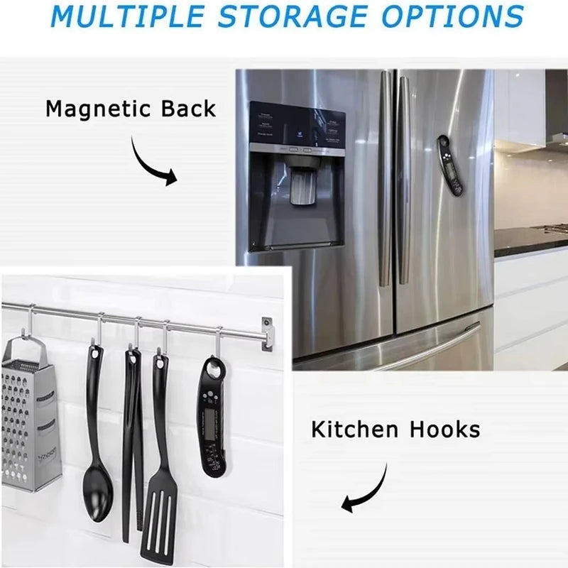 Digital Thermometer | Folding Probe | Portable Kitchen Use | Meat Milk Food