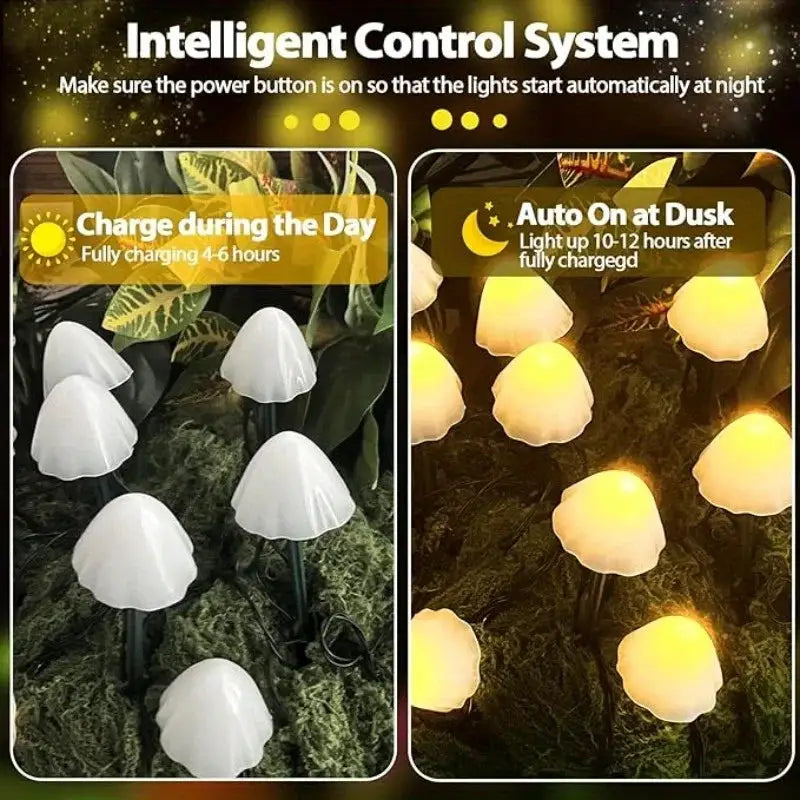 12pcs Mushroom Solar Lights Fairy Solar String Lights 8 Modes Outdoor Solar Pathway Lights Outdoor Decor for Christmas Lamp from PriceLows™