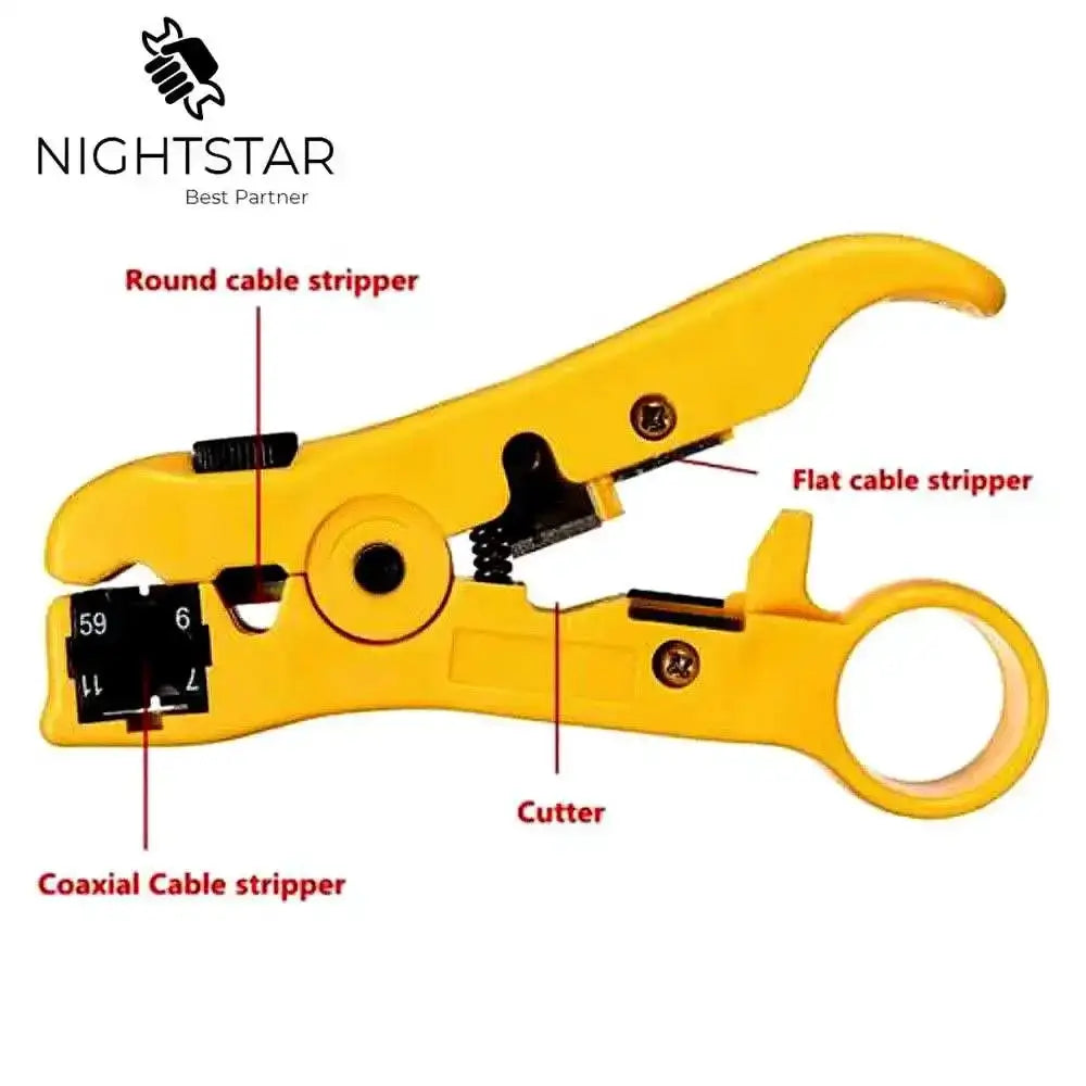 Flat or Round UTP Cat5 Cat6 Wire Coax Coaxial Stripping Tool Universal Cable Stripper Cutter Stripping Pliers Tool from PriceLows™