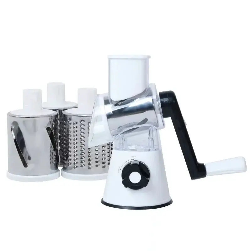 Manual Vegetable Slicer | Stainless Steel Blades | Hand Crank Handle
