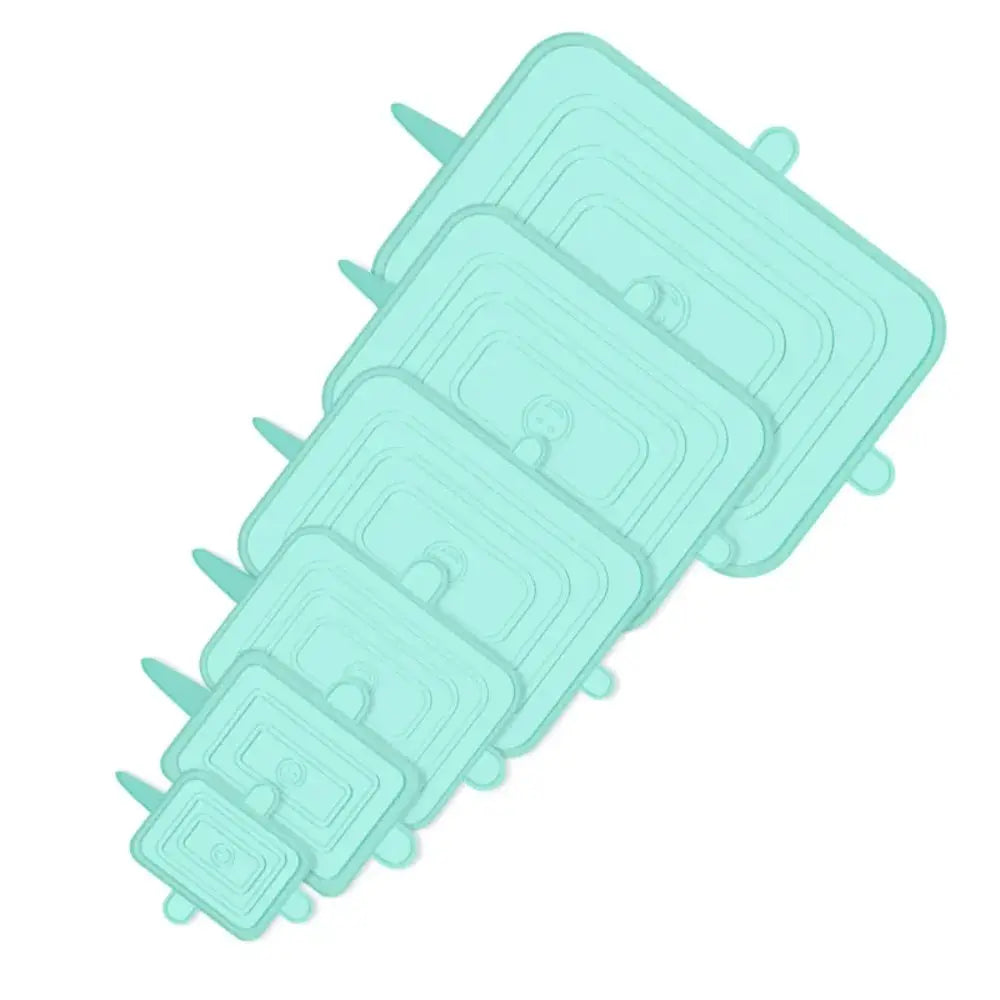 Square Silicone Lids | 6 Piece Set | Elastic Stretch | Multi Bowl Sizes