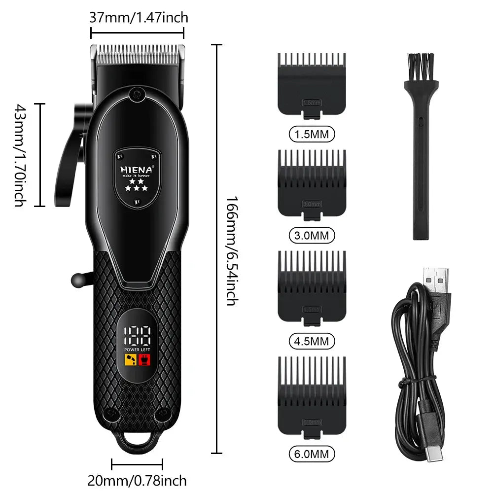 Hair Clipper Kit | Stainless Steel Blades | LCD Display