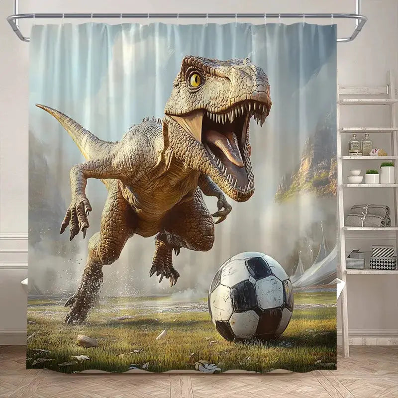 Funny Bathing Dinosaur Shower Curtains Black Cat Animal Silhouette Kids Bath Curtain Modern Polyester Bathroom Decor with Hooks from PriceLows™