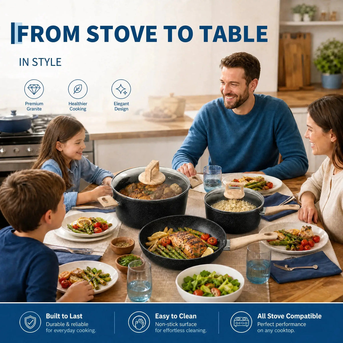 Ceramic Cookware Set | 14 Piece | Induction Ready | Oven Safe