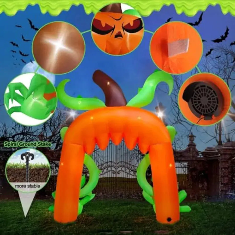 Halloween Archway | 12 Ft Giant Pumpkin | Outdoor | Inflatable Decor