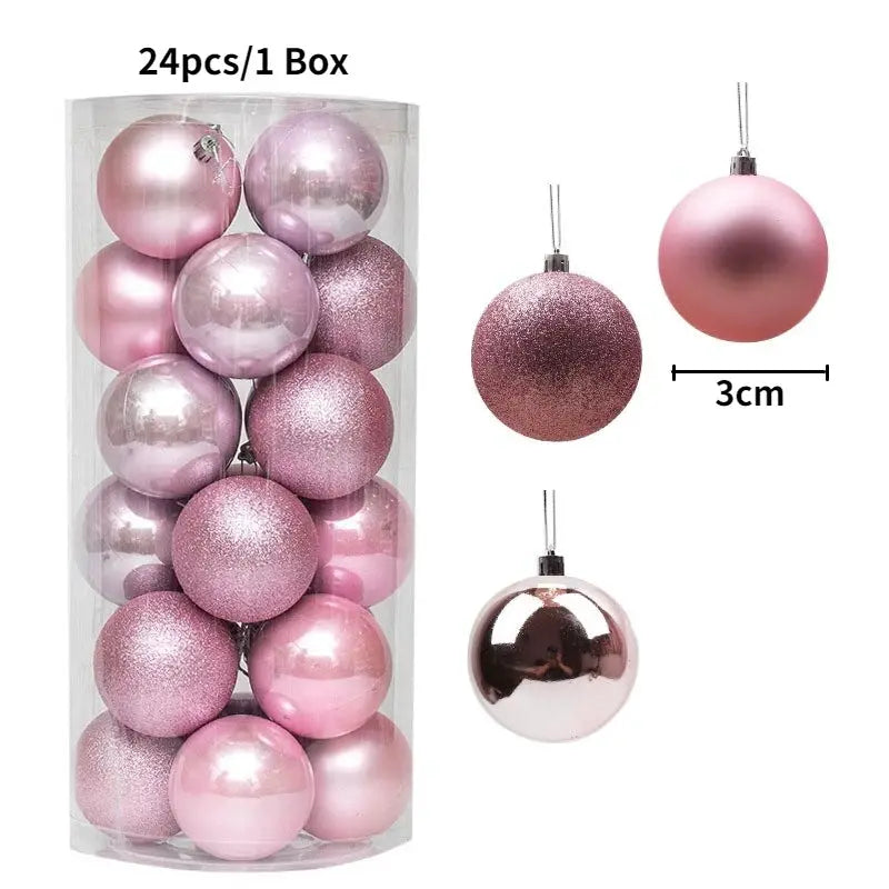 Christmas Tree Ornaments | Plastic Baubles | Indoor Decor | 24 Or 36 Pcs