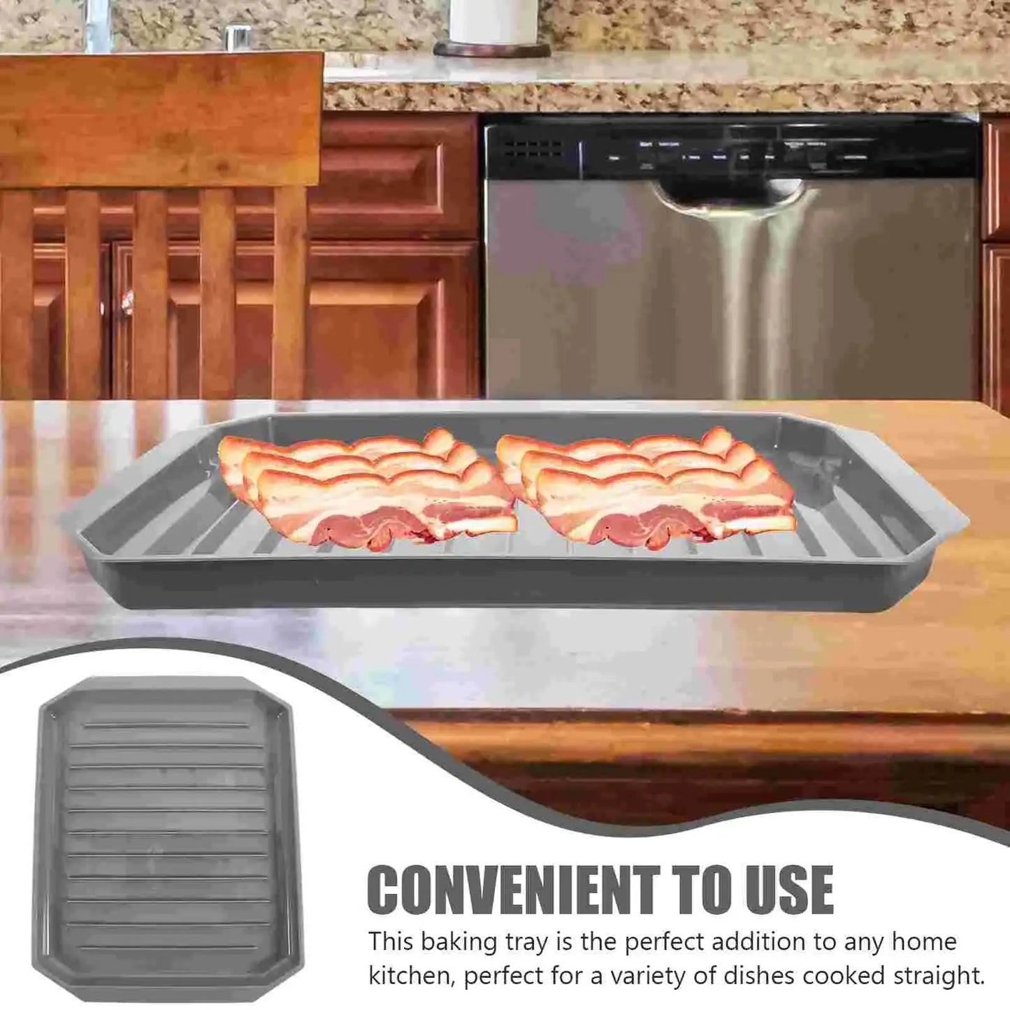 Microwave Bacon Cooker | Bacon Oven Pan | Microwave Bacon Rack | Plate Included