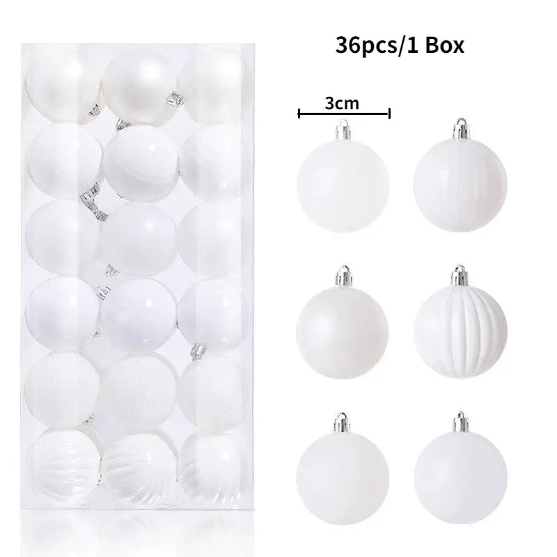 Christmas Tree Ornaments | Plastic Baubles | Indoor Decor | 24 Or 36 Pcs