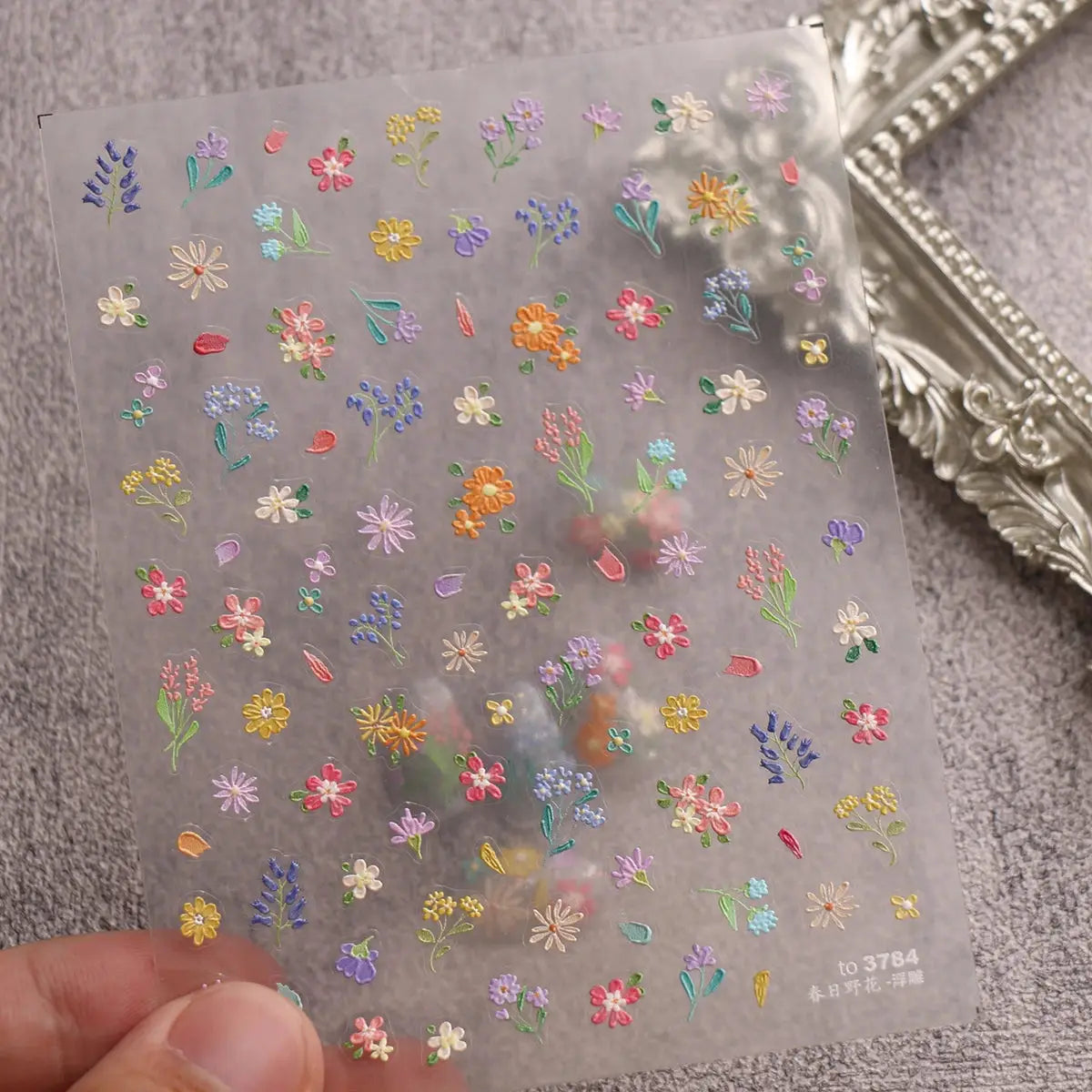 2pcs Spring and Summer Floral Nail Art Embossed Nail Art Stickers - Nail Art Decal, Easy to Apply Nail Decoration, DIY, Gift from PriceLows™