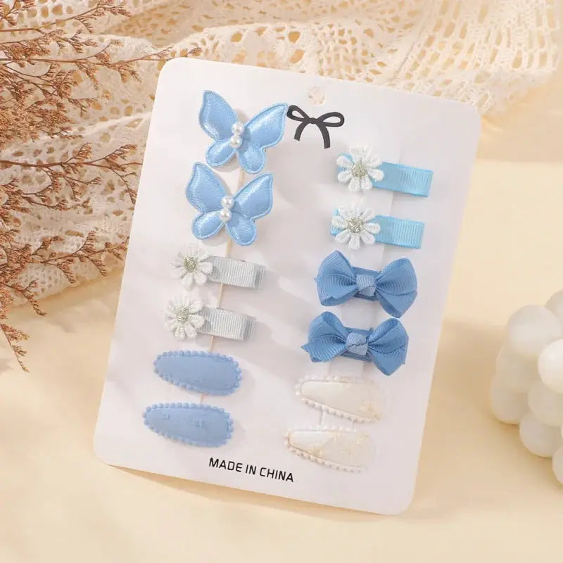 Rainbow Hair Bows | 16Pcs Colorful Set | Boutique Hairpins For Kids