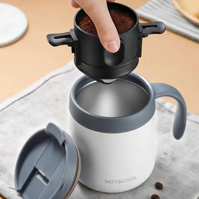 304 Stainless Steel Portable Coffee Filter Drip Coffee Tea Holder Reusable Mug Coffee Dripper Tea Cup Set Coffee Pot Coffeeware from PriceLows™