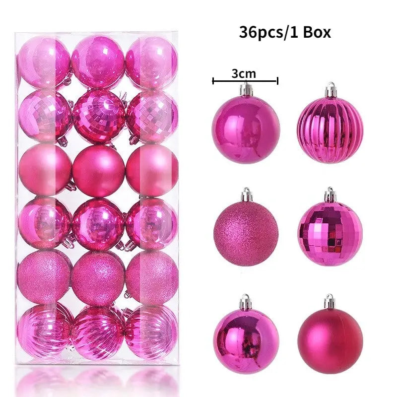 Christmas Tree Ornaments | Plastic Baubles | Indoor Decor | 24 Or 36 Pcs