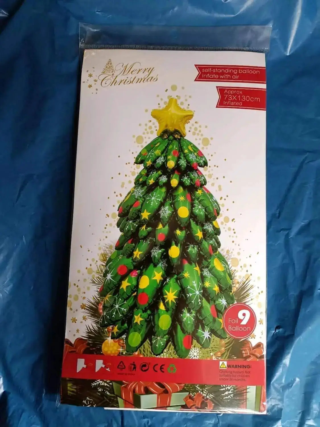 Christmas Tree Balloon | 51 x 29 Inches | Self Standing Santa Topper